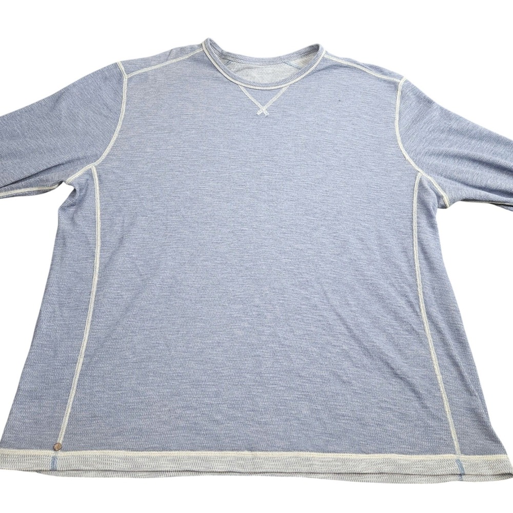 Tommy Bahama Sweater Waffle Knit Mens XXL Blue Lightweight Reversible Coastal‎